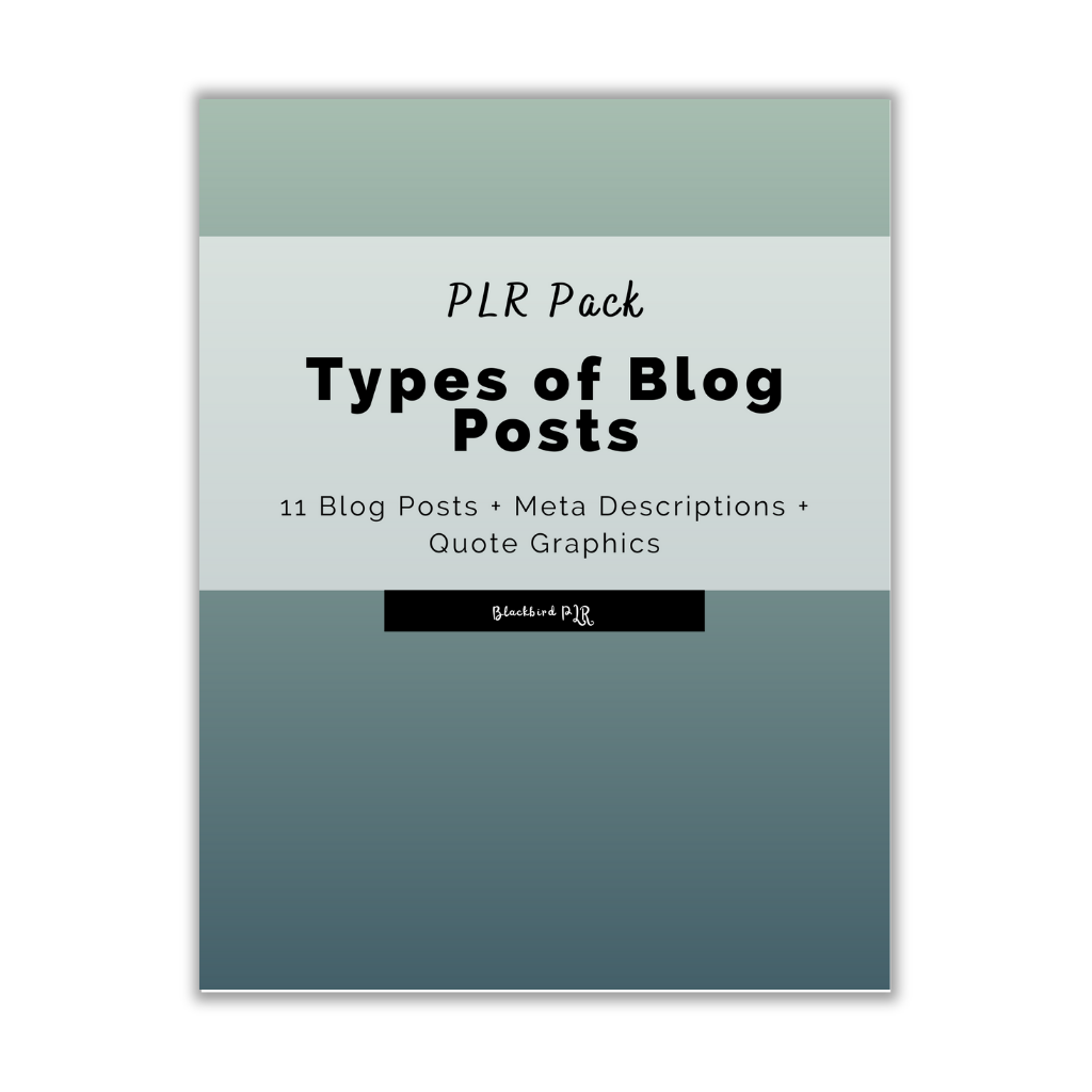PLR Packs Affiliate Page - Blackbird PLR Content