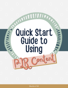 Quick Start Guide to Using PLR Content (Personal Use)